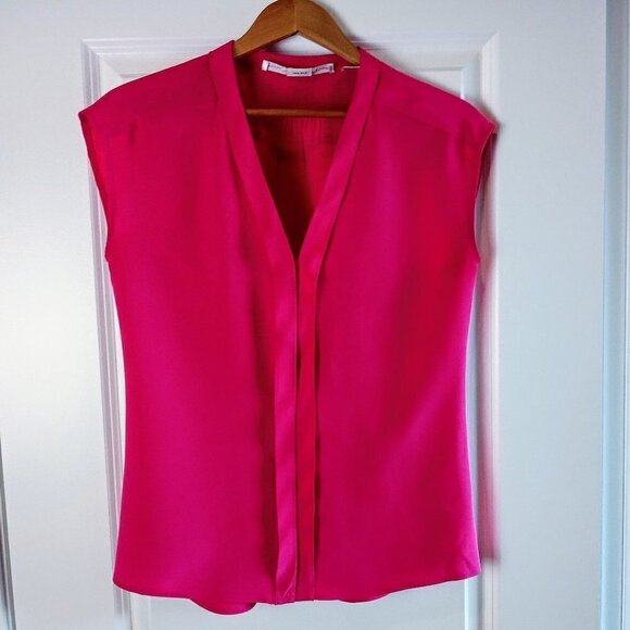 Max Studio Magenta Pink Silk Sleeveless Blouse - Picture 1 of 5